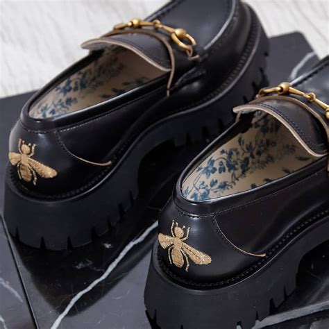 gucci loafers bee|gucci bee loafers women.